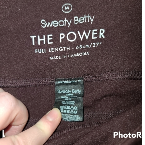 Sweaty Betty Maroon Power Full-Length Active Leggings - Picture 5 of 6